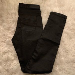 Black Waxed Skinny Jeans